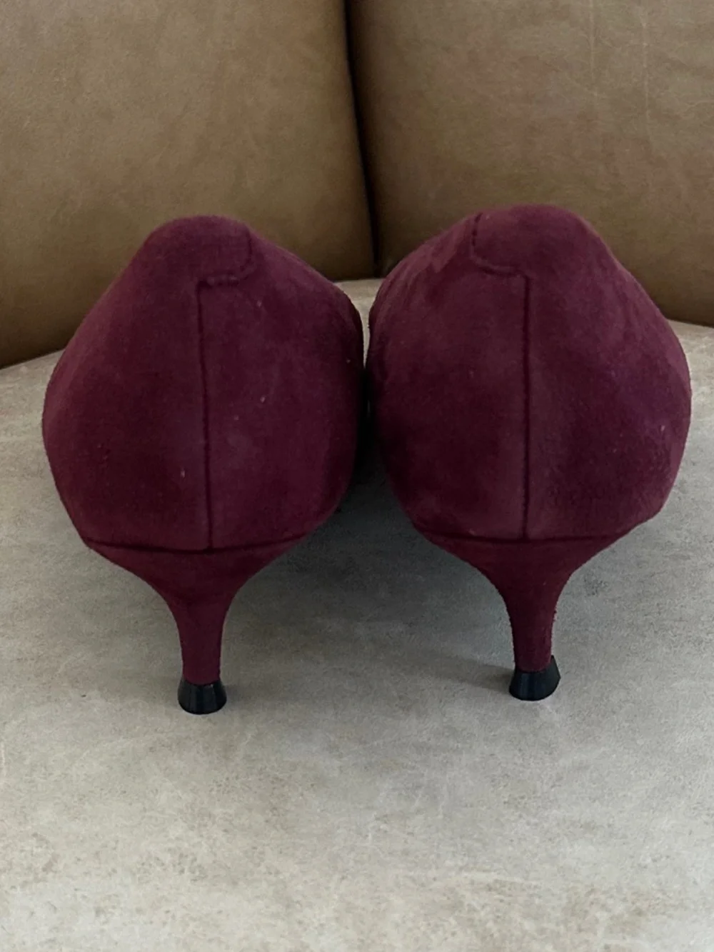 Vionic Kit Josie Kitten Heel Suede Pumps Merlot 9.5 Orthotic Comfy Office NWOB